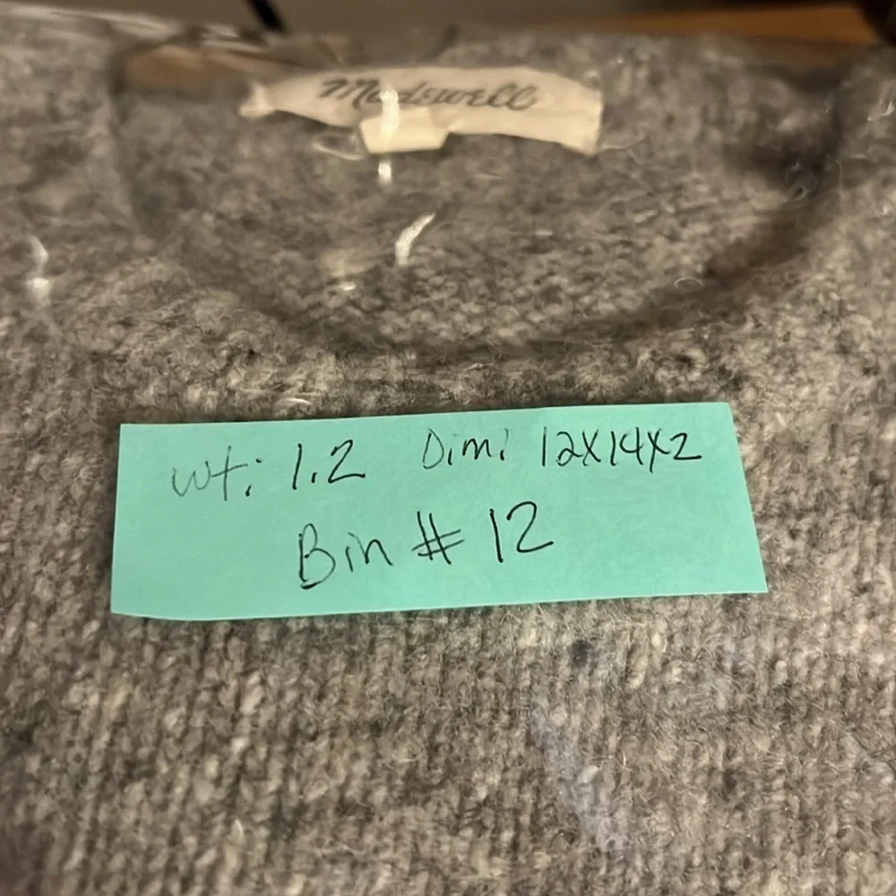 Madewell Womens Grey Merino Wool Blend Alpaca Blend Crew Neck Sweater Size XL - Picture 14 of 14